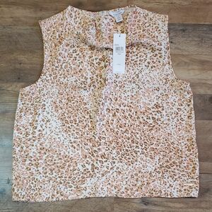 NWT Calvin Klein Large Animal Print Sleeveless Blouse